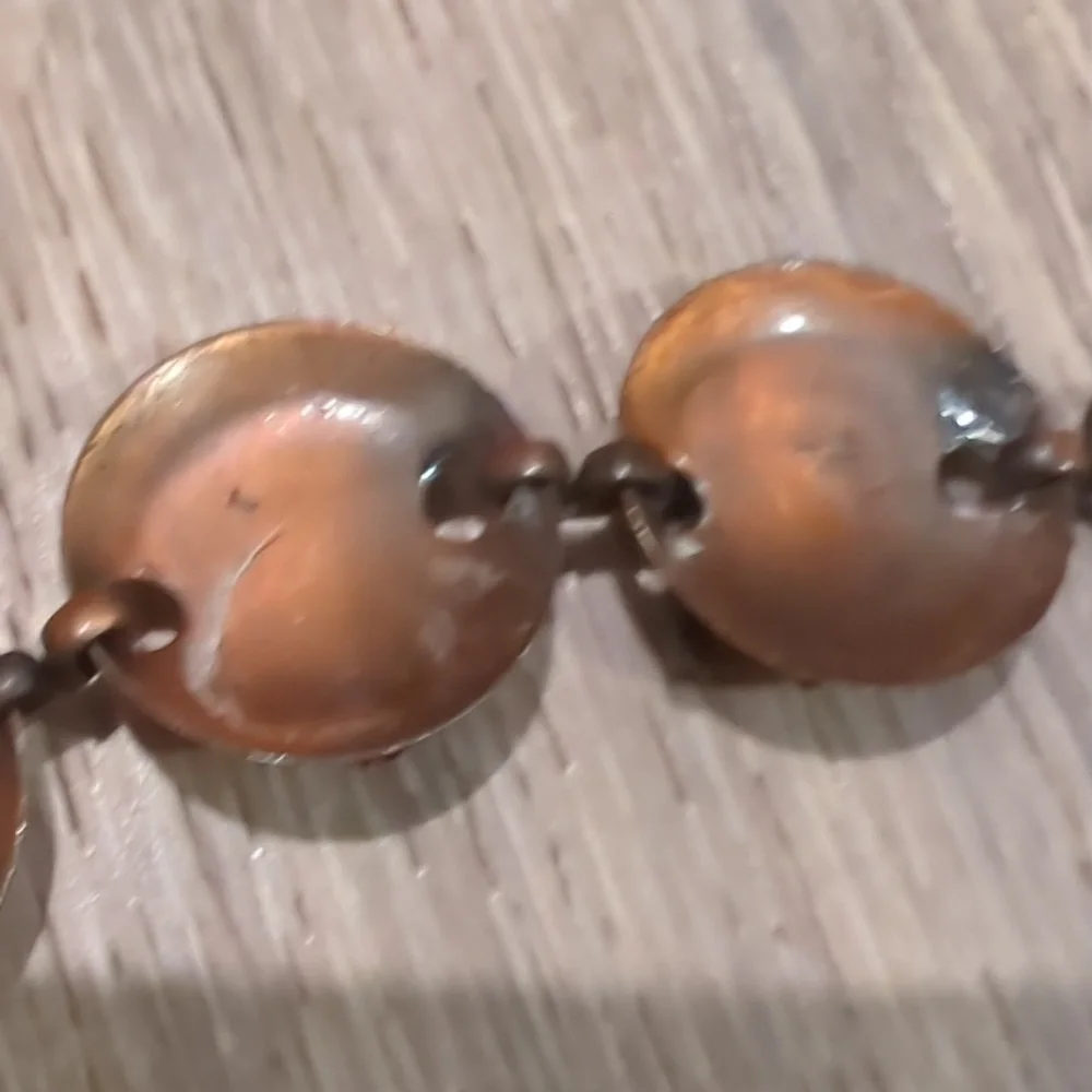 Vintage Copper Siam Griffin Link Bracelet 7